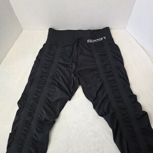 SKINN Black Ruched Side-Panel Leggings